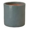 17 in. Round Cylinder Soft Blue Ceramic Planter