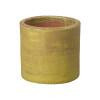 16 in. Round Cylinder Yellow Ceramic Planter