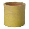 17 in. Round Cylinder Yellow Ceramic Planter
