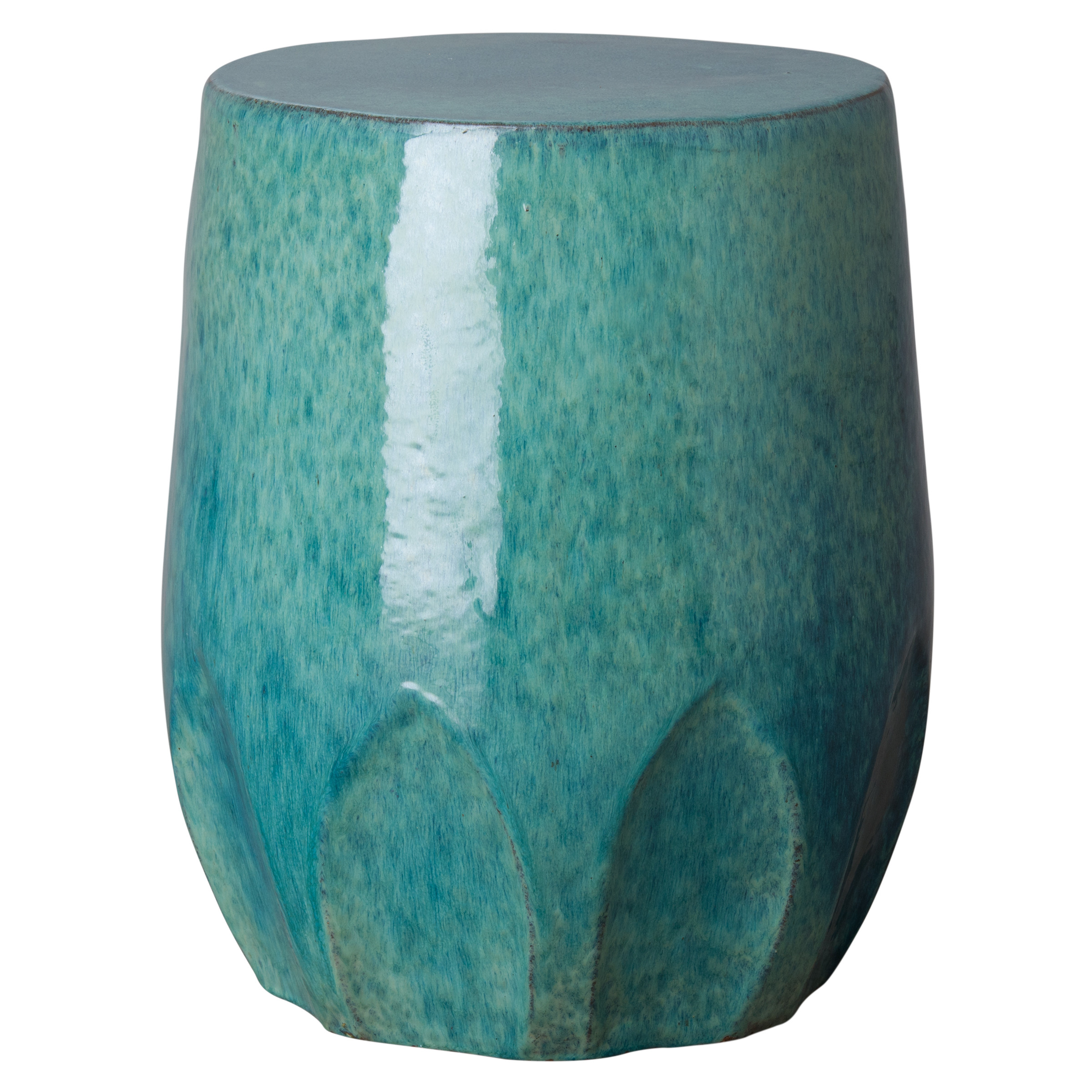 22 in. Large Calyx Ceramic Garden Stool