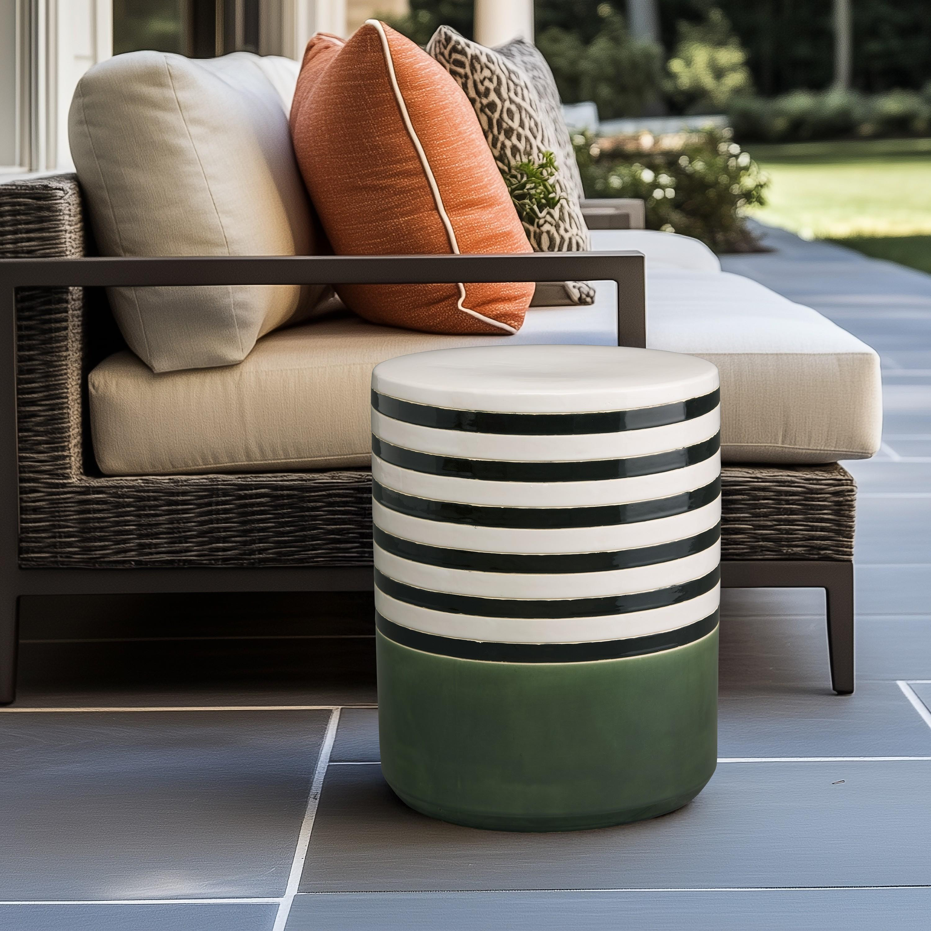18.5 in. Stripe Garden Stool