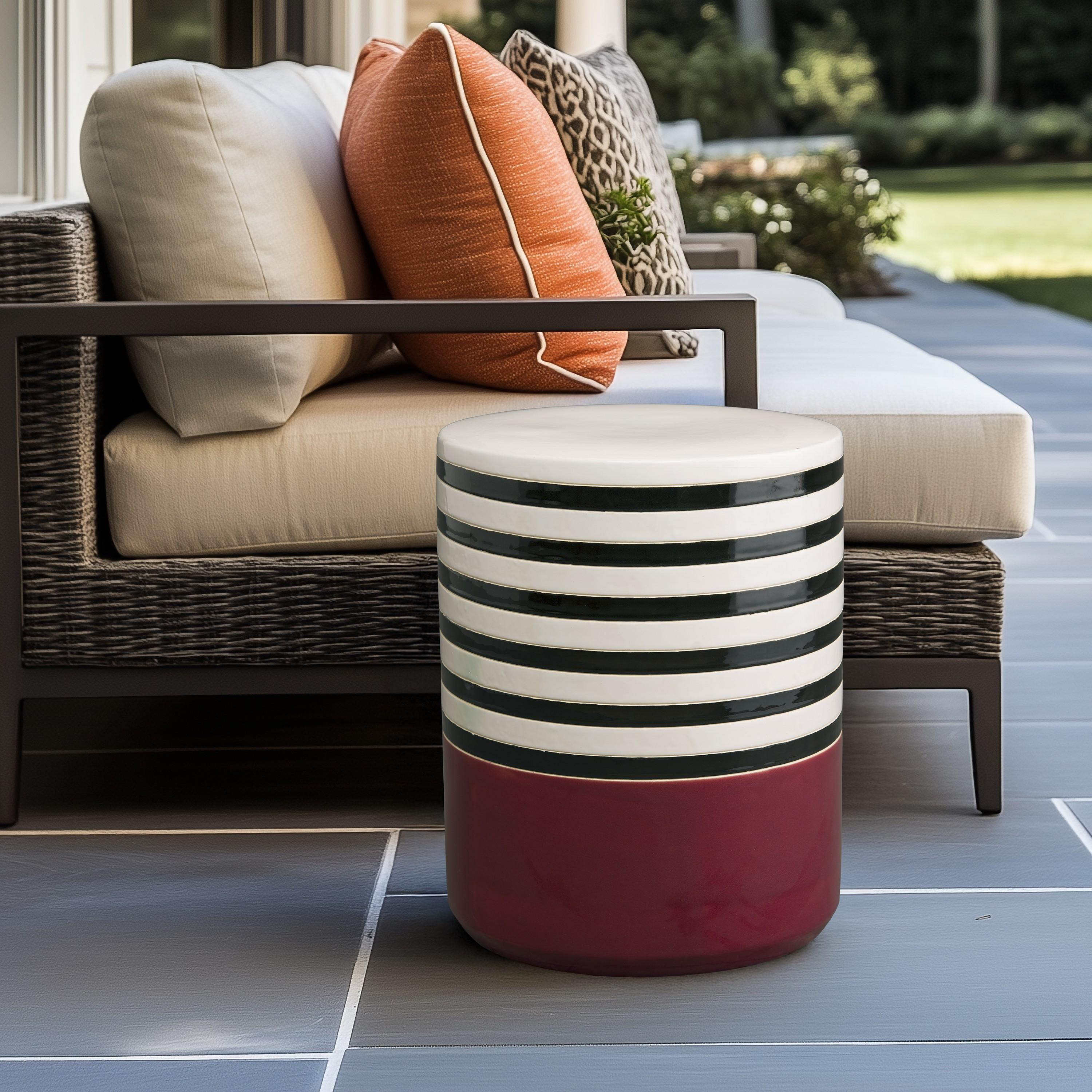 18.5 in. Stripe Garden Stool