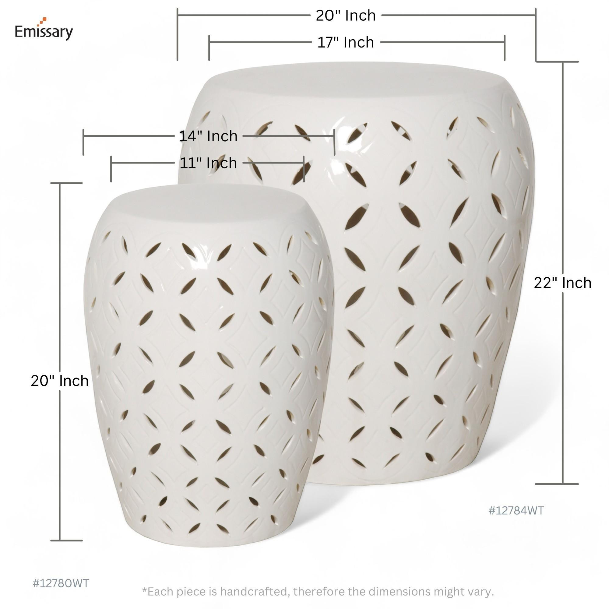 22 in. Lattice Garden Stool