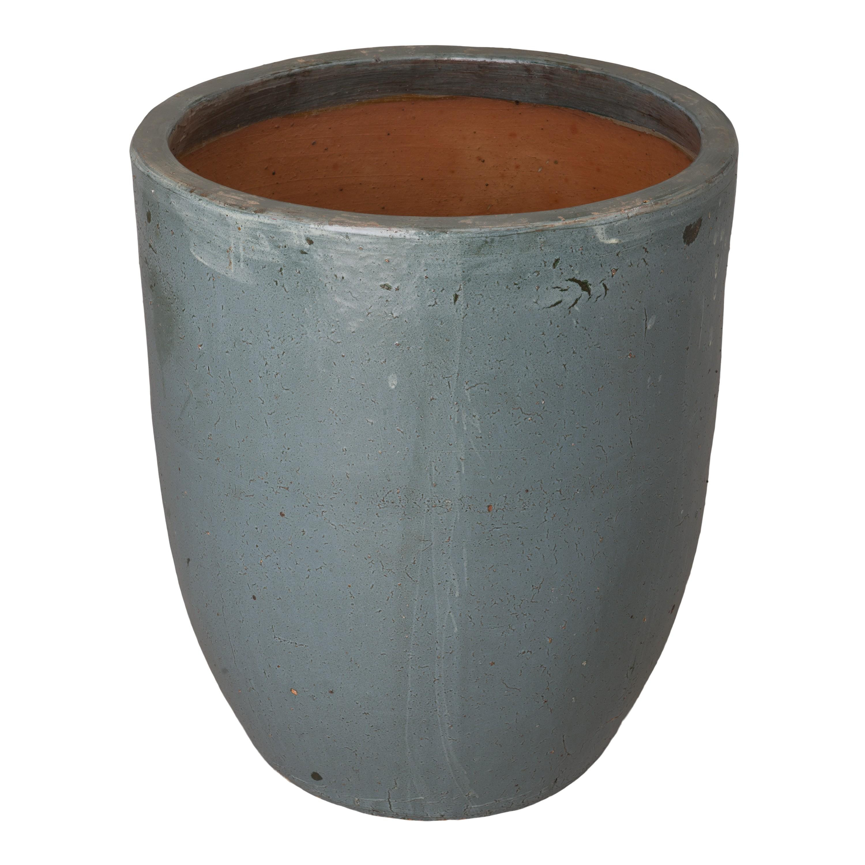 33.5 in. Round Ceramic Planter