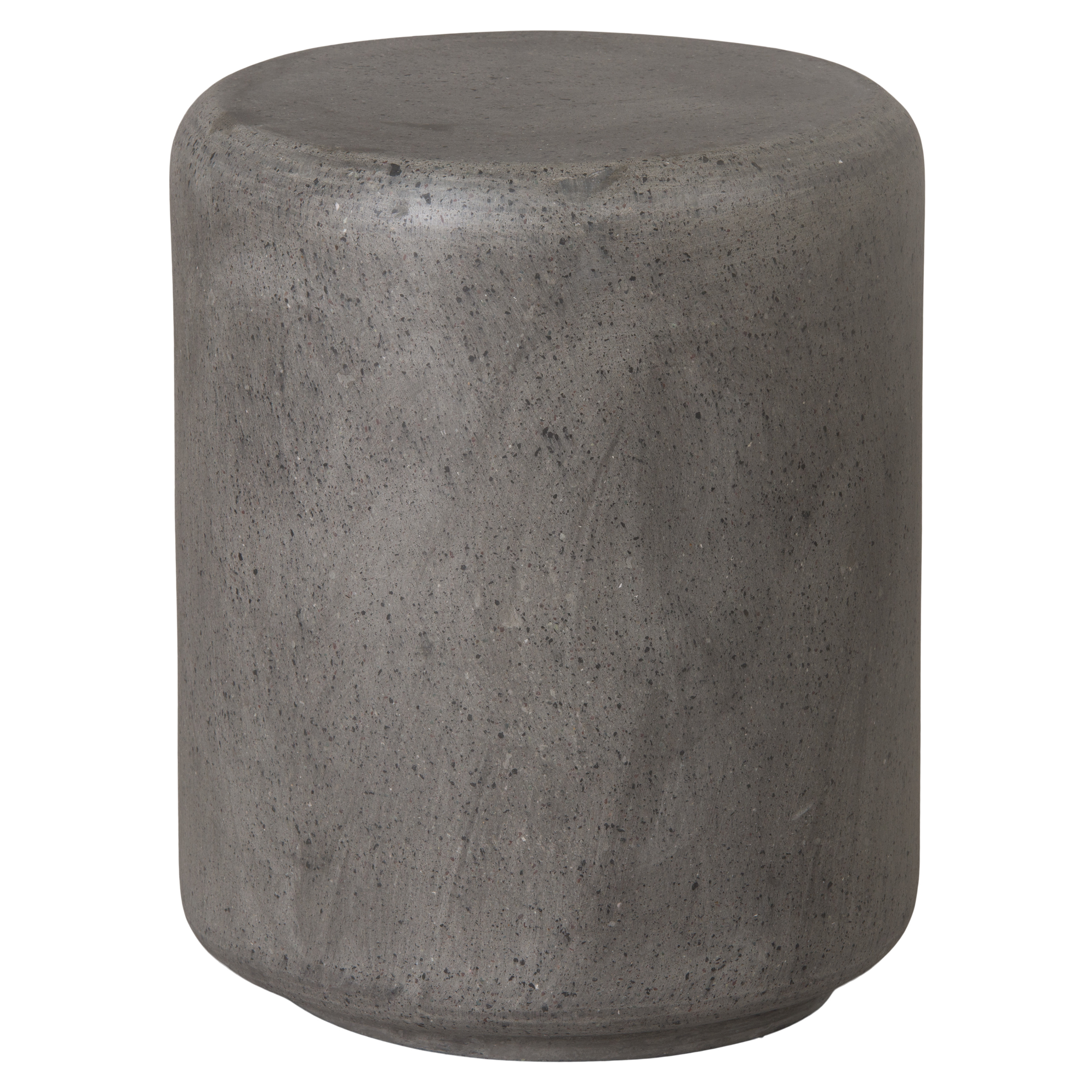 17 in. Caemen Cylinder Terrazzo Gray Garden Stool