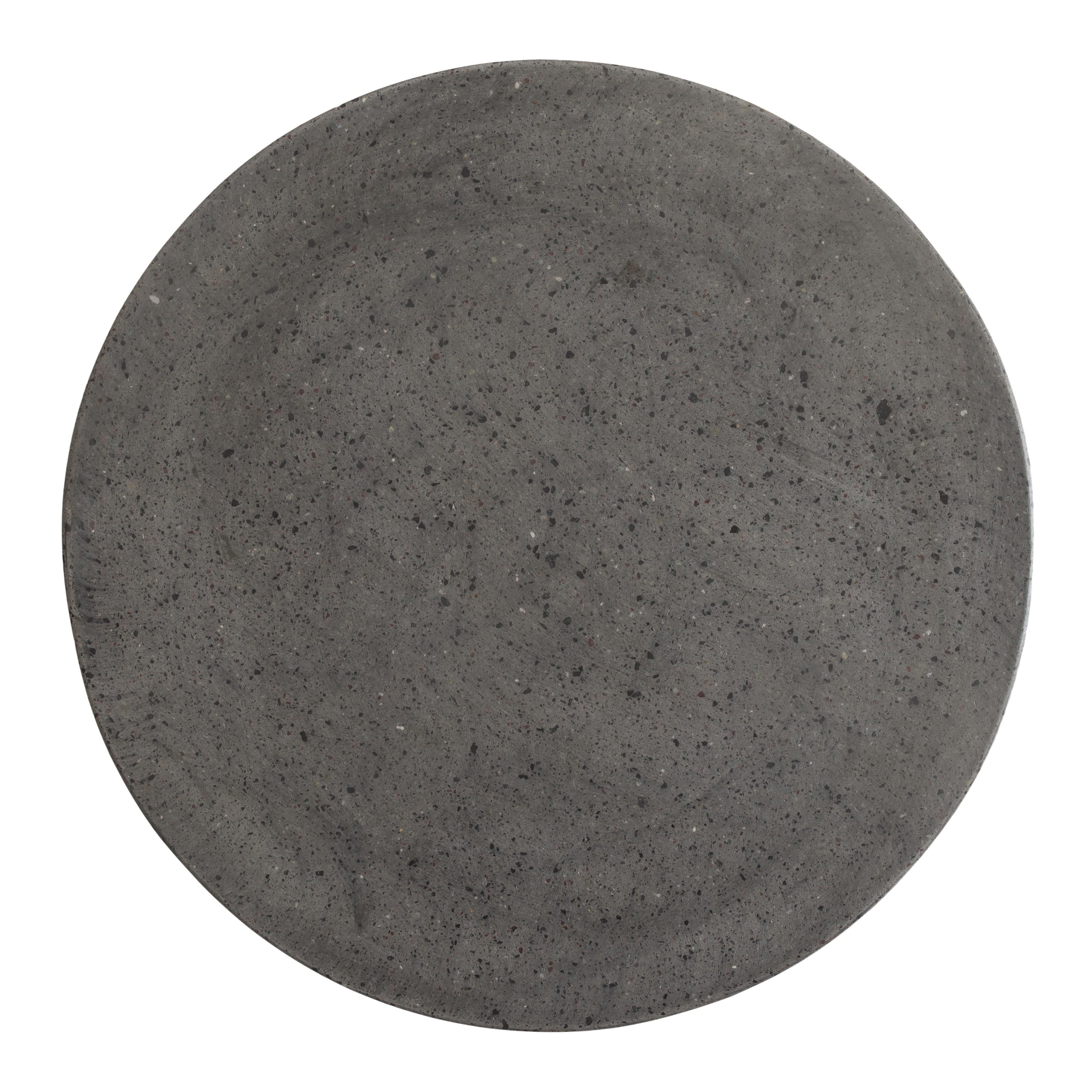 20 in. Caemen Teardrop Terrazzo Gray Garden Stool