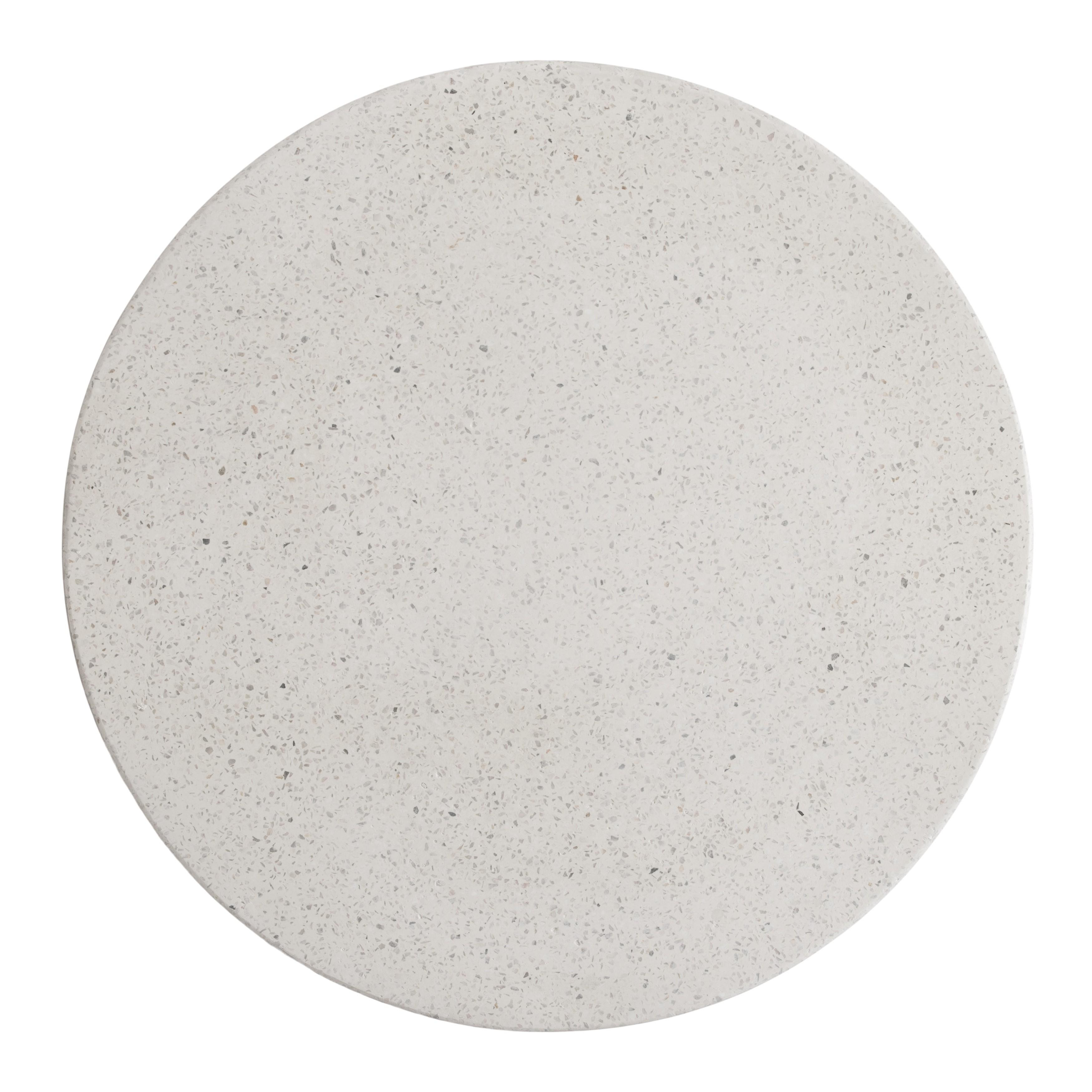20 in. Caemen Teardrop Terrazzo White Garden Stool