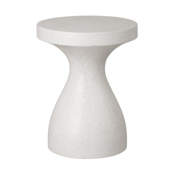 20 in. Caemen Teardrop Terrazzo White Garden Stool Emissary