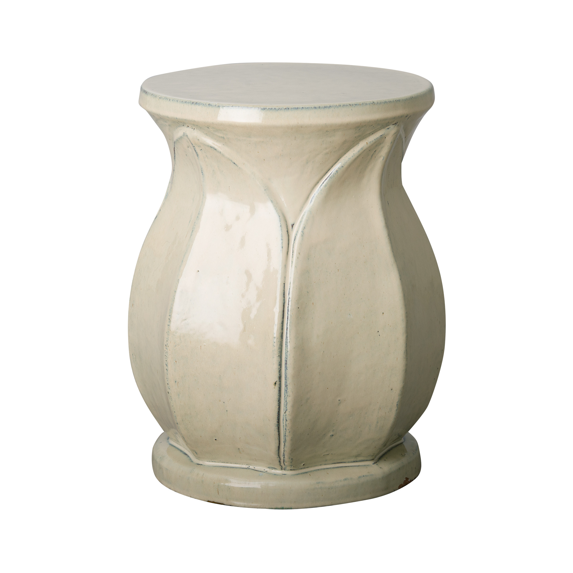 18 in. Lotus Ceramic Garden Stool