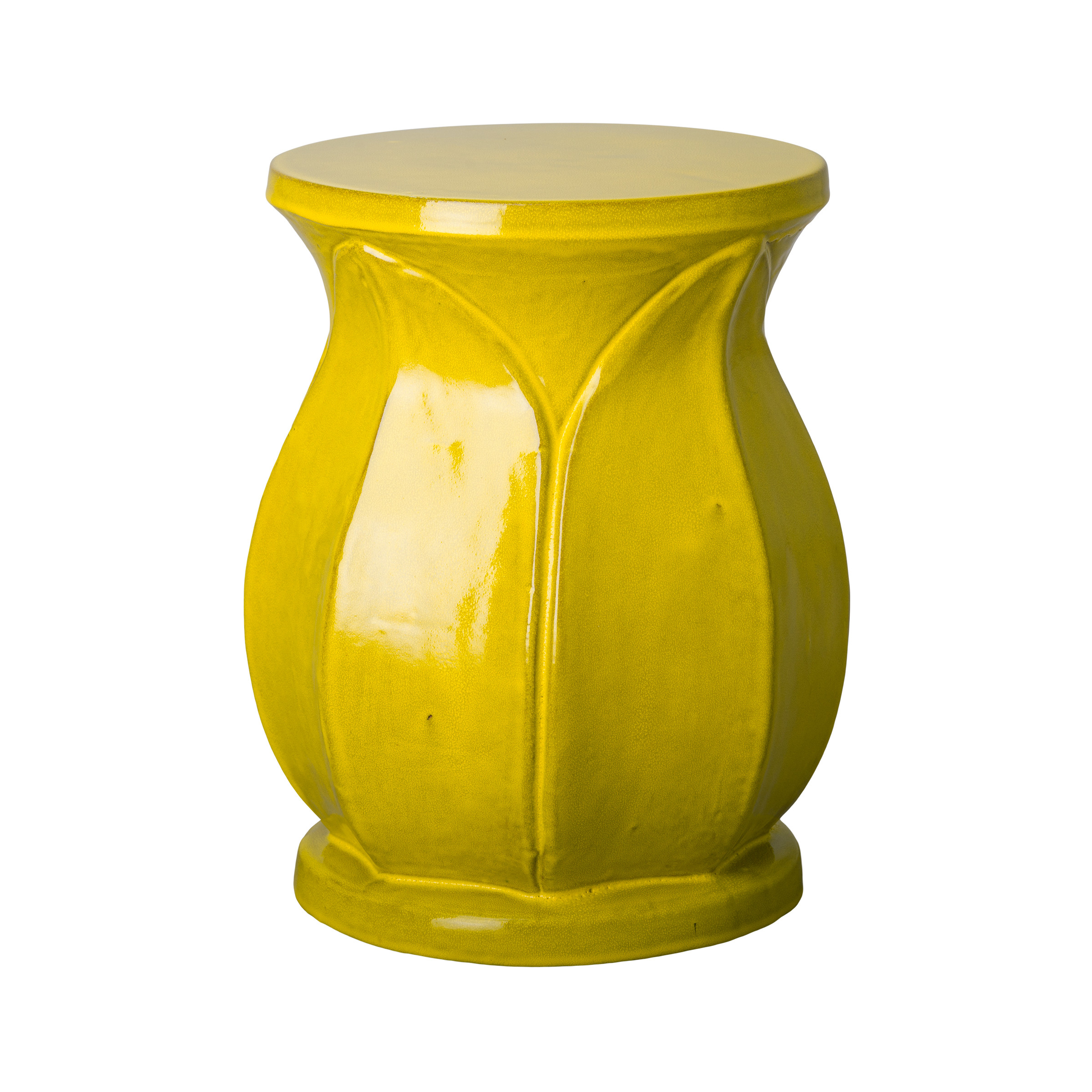 Yellow ceramic store stool