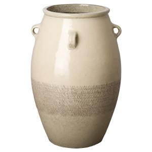 24 in. Four Handle Tall Ceramic Urn