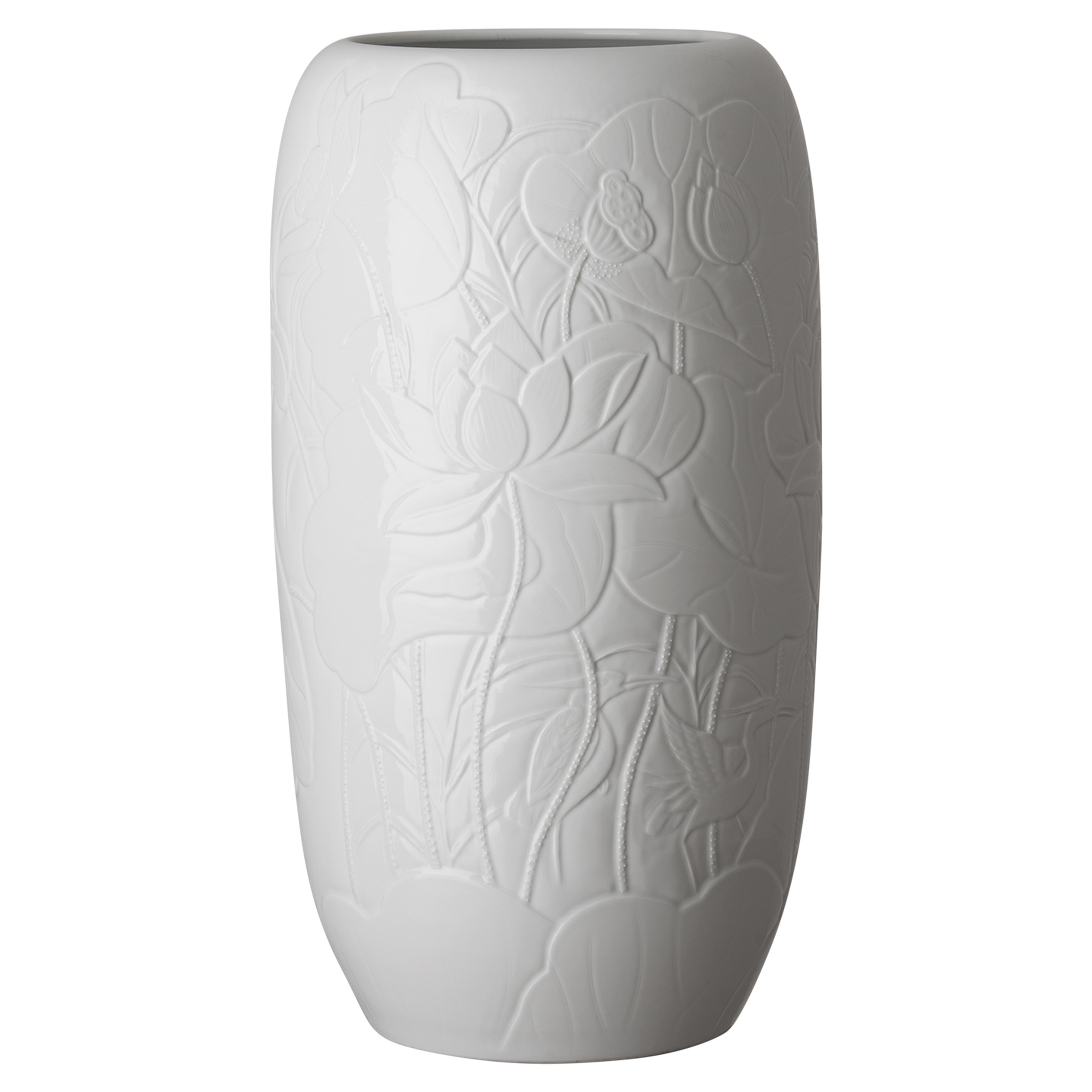 Large Lotus Engraved Vase