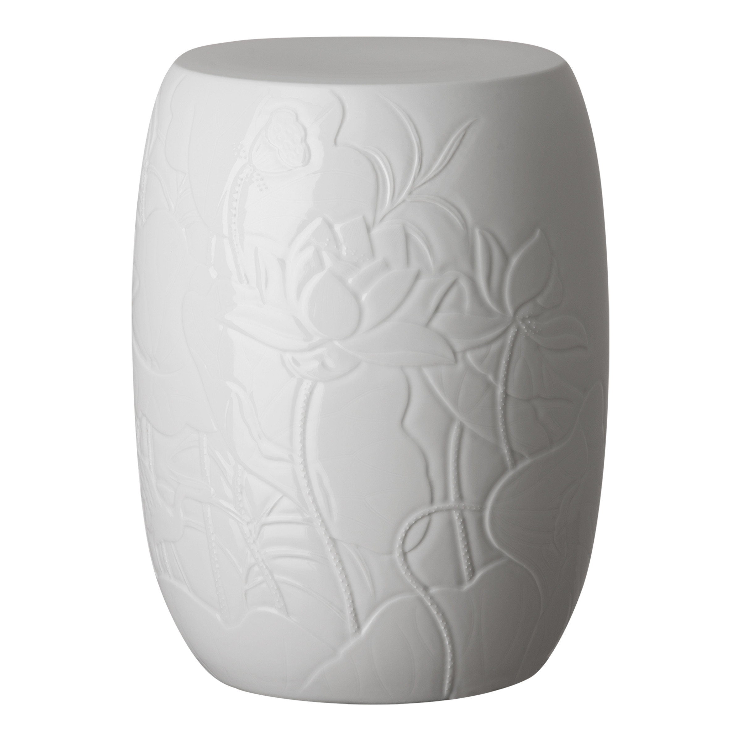 Lotus Engraved Garden Stool/Table