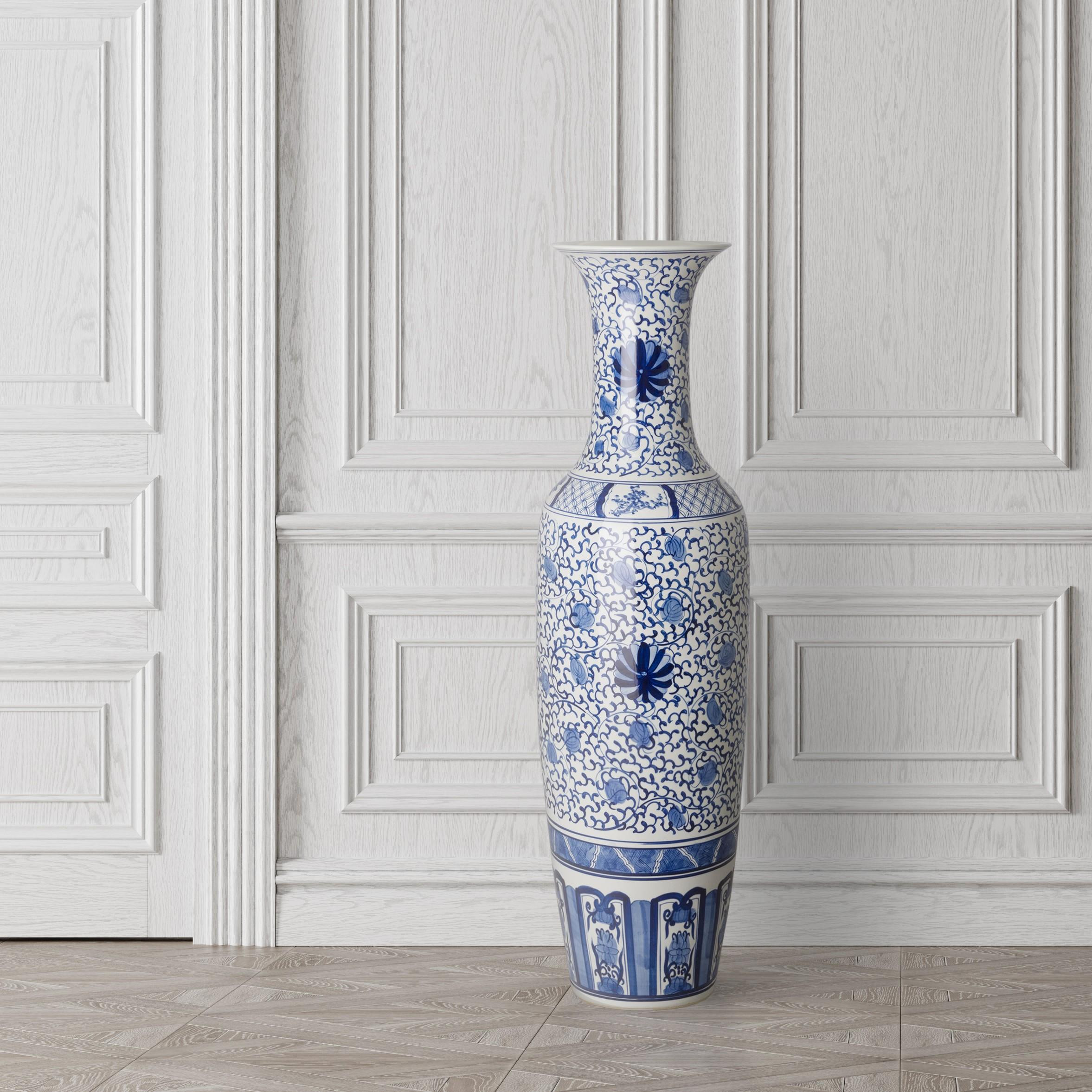 56 in. Tall Porcelain Vase