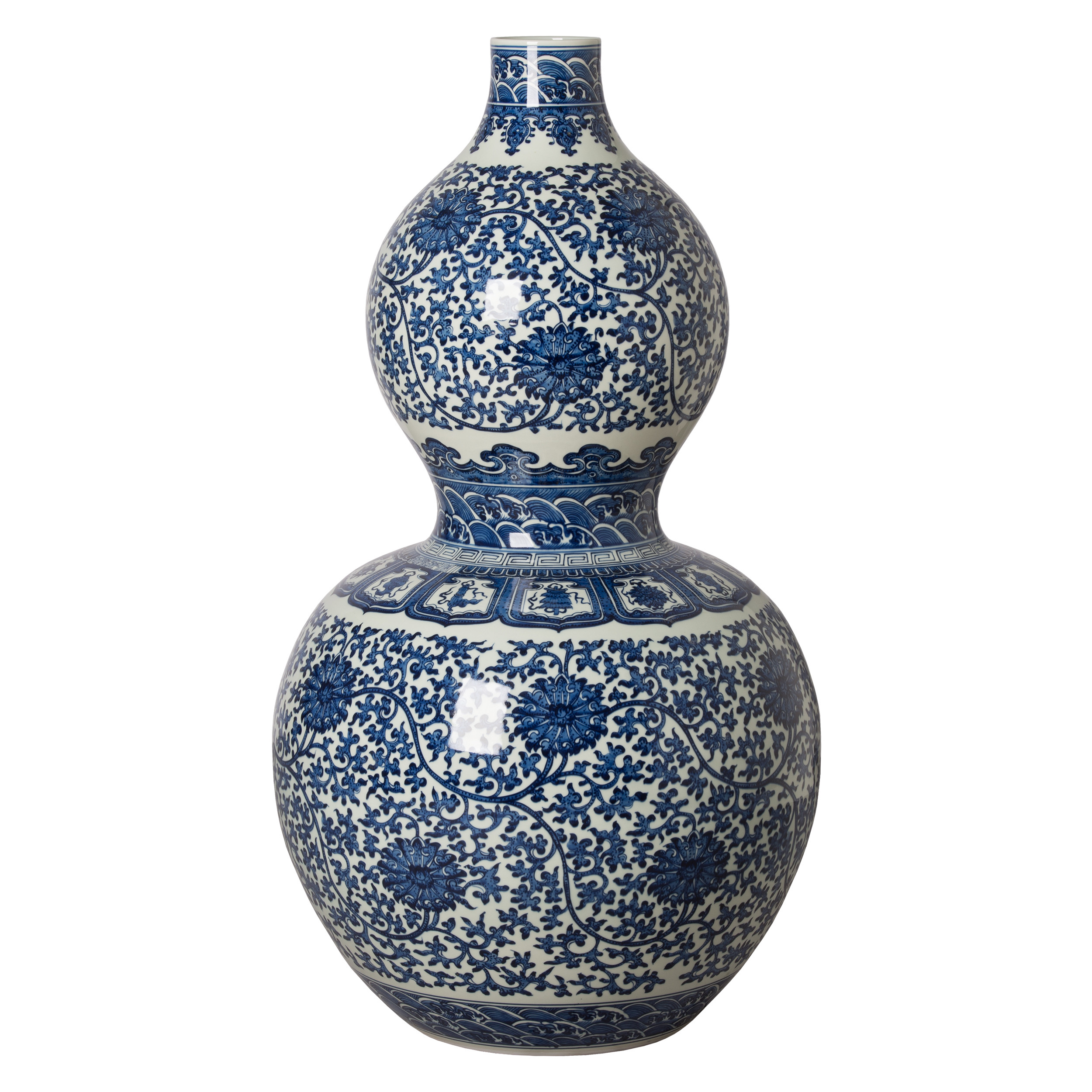 38 in. Porcelain Gourd Vase